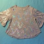 Justice  top butterfly sleeves, sequins, round neck NEW size 18 Photo 0