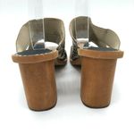 Treasure & Bond  Allie Sandals Wooden Block Heel Faux Leather Snake Beige 6.5 Photo 2