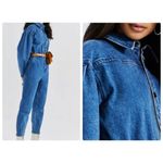 Something Navy Cotton Blend Denim Boilersuit Overall Jeans with Pockets Photo 1