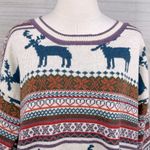 SHE INSIDE Vintage 90's Holiday Reindeer Crewneck Sweater Multi-L/XL Photo 1