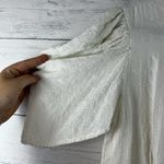 Hinge White Embroidered Short Sleeve Blouse Size M Photo 4