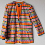 Diane Gilman multi-color lightweight 100% silk jacket, size 14 Photo 0