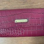 Anne Klein Anne Kelin Burgundy Faux Snake Skin Pattern Leather Wallet Photo 0