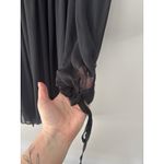 Victoria's Secret  Black Chiffon Kimono Long Robe Duster Ruffle‎ Tie Size M/L Photo 12