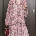 ZARA  Paisley Chiffon Ruffled Midi/Maxi Dress Photo 0