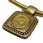 Vintage Gold tone Coin Medallion Necklace Photo 7