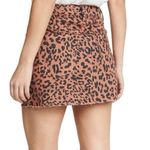 Free People We the Free Leopard Mini Skirt Brown Black Full Zip Raw Hem Sz 24 Photo 8