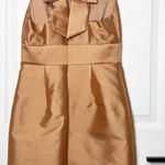 J.Crew Size 0 Wool Silk Copper Colored Bow Back Cocktail Dress Wedding Guest Photo 0