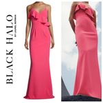 Black Halo ‎ Calia Sleeveless Ponte Ruffle Gown Dress Haute Melon 6 Photo 1