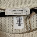Saints & Hearts Textured Dolman Patchwork Slub Loose Fit Sweater Small NWT Orange Photo 2