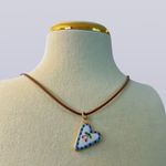 Handmade Cute heart cherry charm with real leather cord choker  Photo 0