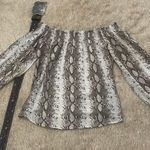 J for Justify Modern Top with bare shoulders and snake print size L. Photo 0