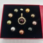 KJL Kenneth Jay Lane Vintage Stately Simulated Pearl Enhancer Set Gold Photo 1