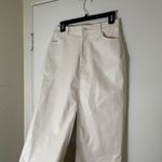 Haute Monde Ivory faux leather maxi high slit skirt size small Photo 2