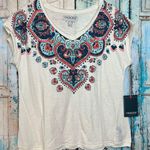 Cherokee Women’s White  Blouse Short Sleeves Large New Photo 0