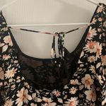 American Eagle Women’s XS  Black Light Pink Floral Babydoll 3/4 Sleeve Dress Photo 4