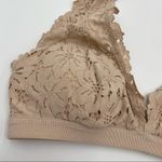 Aerie Halter Bra Floral Lace Flesh Tone Padded Bralette Small Photo 1