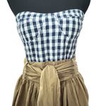 THML  Black and White Bubble Midi Dress with Tie Front Photo 2