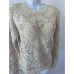 NWT Hand Knitted VTG RGA Ivory Pastel Sweater, Sz: S 80s 90s (b8) Photo 1