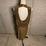 Privy Green Open Back High Neck Drapey Sleeveless Midi Dress Size Large Photo 1
