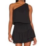 Revolve NWT Krisa x  One Shoulder Ruffle Mini Dress Black Size Small MSRP $198 Photo 2