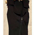 Cache  Black 2 WAY Diagonal Rhinestone ZIPPER Rib Knit Top Wayne Rogers Photo 5