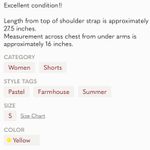 vertiche Romper Shorts Light Yellow Cotton Womens Small Photo 6