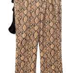 ZARA Snakeskin Print Pants Size 4 Faux Leather Snake Print Straight Leg Photo 0