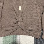 She & Sky NWT  Brown twist front sweater Medium Photo 4