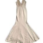 Lulus Lulu’s Beige Plunging V Neck Mermaid Gown XS Photo 0