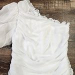 Mergim Magda Bridal One Shoulder Dress White Size 2 US Size Medium *No Belt* NWT Photo 4