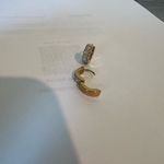 Worn Once Like New Gold Plated Earrings Huggie White Photo 3