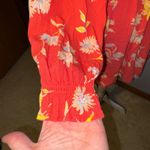 Free People  Ruthie Coral Floral Print Button Front Mini Shirt Dress flowy Large Photo 5