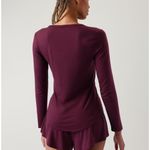 Athleta Nighttime Bliss Modal Sleep Top Size Large Deep Burgundy Red Photo 1