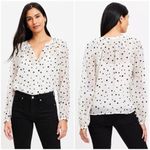 Loft Ann Taylor Flocked Cutaway White and Black Floral Blouse Size XXL Photo 1
