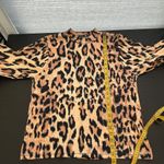 ZARA  Orange Brown Animal Print Long Sleeve Casual Top Women's Medium Photo 7