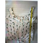 Elodie  Ruffled Green/White Cactus Tank Top XS Summer Costal Cowgirl Western Photo 4