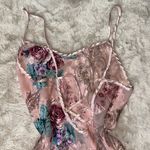 Floral Pink Satin Slip Dress Size M Photo 3