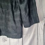 Eileen Fisher  3/4 Sleeve Black Striped Plaid 100% Linen Button-Up Blazer Photo 10