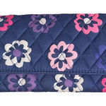Vera Bradley Retired Floral Quilted Cotton Trifold Wallet Navy Purple Lining EUC Photo 0