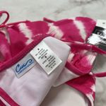 California Waves  Pink Juniors' Tie-Dyed Stripe One-Piece Swimsuit Size M Lace Up Photo 5