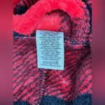 PINK - Victoria's Secret Victoria's Secret Pink Bling Plaid Fleece Hooded Robe Red/Black/Silver Sz XS/SM Photo 6