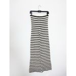 ZARA  Black White Knit Striped Wide Leg Pants Size Small High Rise Stretch Beach Photo 12