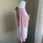 Motel Rocks MOTEL Kalisha Long Sleeve Top In Spring Rose Dusty Pink | small Photo 2