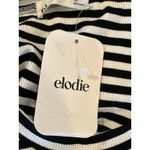 Elodie  Women's Sleeveless Ribbed Scoop Neck Black White Striped Tank Top L NWT Photo 9