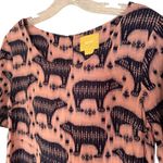 Maeve  Anthropologie Zola Bear Shift Dress Women's 4 Blush Navy Boho Hippie Retro Photo 4