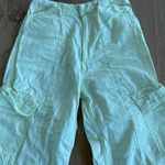 ZARA Wide Leg Cargo Pocket Pants in Pale Neon Yellow Photo 1