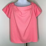 ASOS NEW  Off The Shoulder Top 16 Pink Flutter Sleeve Barbiecore Slit Minimalist Photo 1