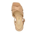 Guess Women's Vallenn Platform Block Heel Dress Sandals- Natural Patent- Size 6 Photo 3