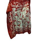 Giancarlo Paoli Vintage Floral Scarf 100% Acetate Red Photo 1